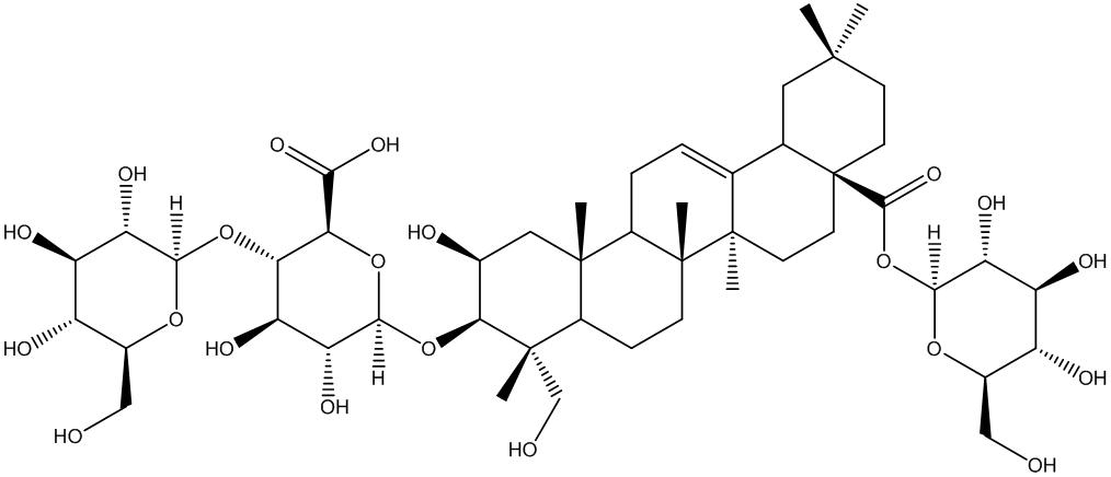 贝萼皂苷元-3-O-[β-D-吡喃葡萄糖-（1→3）-β-D-吡喃葡萄糖醛酸]-28-O-β-D-吡喃葡萄糖苷